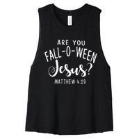 Are You Fall O Ween Jesus Funny Halloween Gift Women's Racerback Cropped Tank