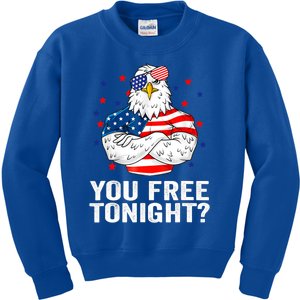 Are You Free Tonight 4th Of July Independence Day Bald Eagle Funny Gift Kids Sweatshirt