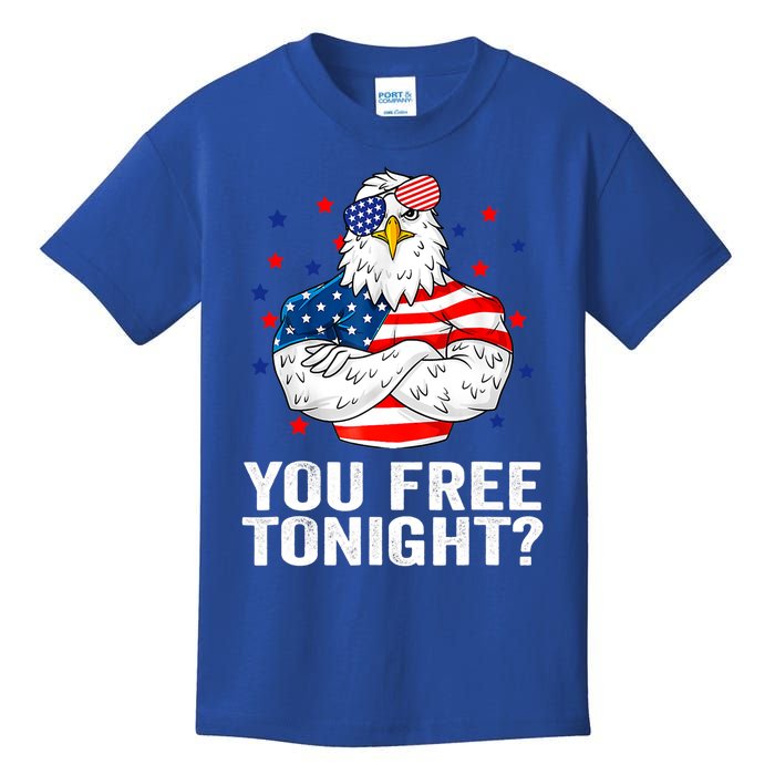 Are You Free Tonight 4th Of July Independence Day Bald Eagle Funny Gift Kids T-Shirt