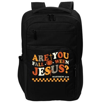 Are You Falloween Jesus Christian Halloween Pumpkin Impact Tech Backpack