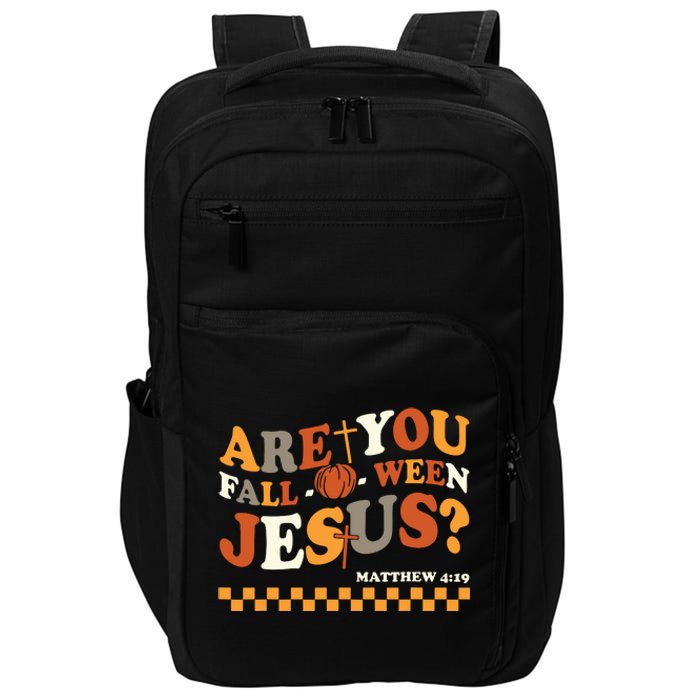 Are You Falloween Jesus Christian Halloween Pumpkin Impact Tech Backpack