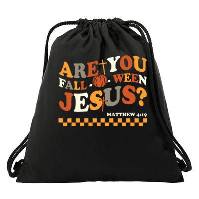 Are You Falloween Jesus Christian Halloween Pumpkin Drawstring Bag