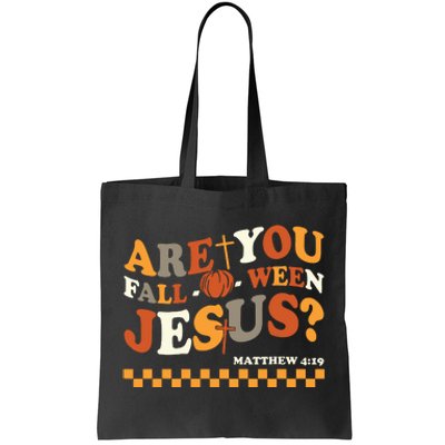 Are You Falloween Jesus Christian Halloween Pumpkin Tote Bag