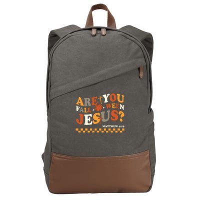 Are You Falloween Jesus Christian Halloween Pumpkin Cotton Canvas Backpack