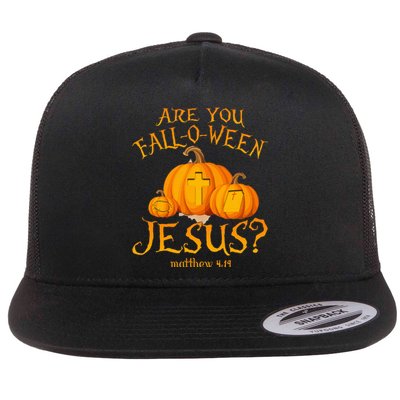 Are You FallOWeen Jesus Christian Halloween Pumpkin Flat Bill Trucker Hat