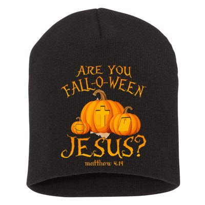 Are You FallOWeen Jesus Christian Halloween Pumpkin Short Acrylic Beanie