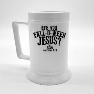 Are You Falloween Jesus Halloween Falloween Jesus Pumpkin Cute Gift Beer Stein