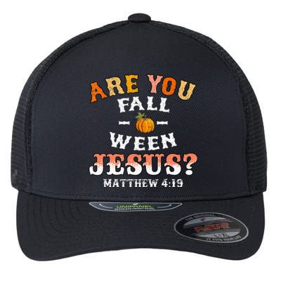 Are You Falloween Jesus Matthew Christian Faith Halloween Flexfit Unipanel Trucker Cap