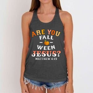 Are You Falloween Jesus Matthew Christian Faith Halloween Women's Knotted Racerback Tank