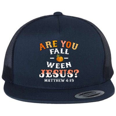 Are You Falloween Jesus Matthew Christian Faith Halloween Flat Bill Trucker Hat