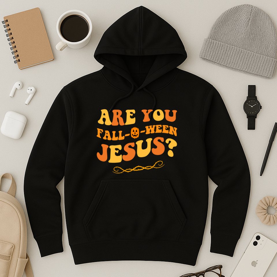 Are You Falloween Jesus? Cute Funny Halloween Fall Hoodie