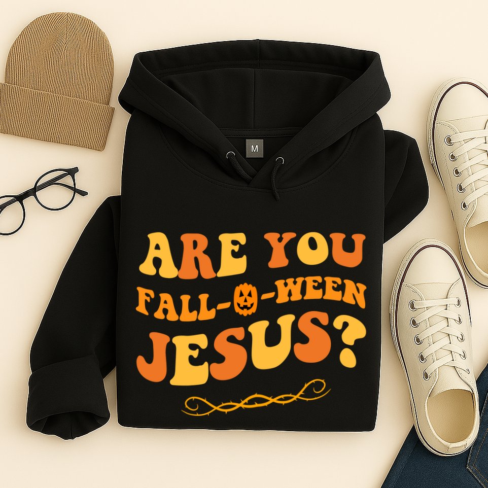 Are You Falloween Jesus? Cute Funny Halloween Fall Hoodie