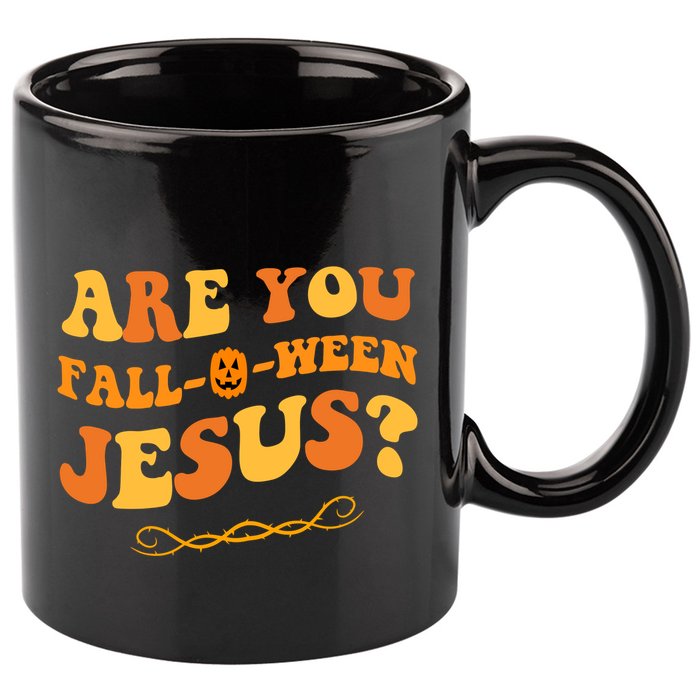Are You Falloween Jesus? Cute Funny Halloween Fall 11oz C Handle Ceramic Mug