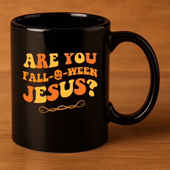 Are You Falloween Jesus? Cute Funny Halloween Fall 11oz C Handle Ceramic Mug