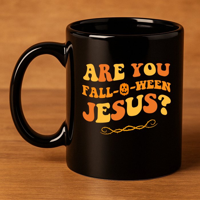 Are You Falloween Jesus? Cute Funny Halloween Fall 11oz C Handle Ceramic Mug