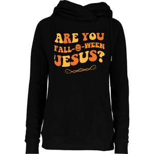 Are You Falloween Jesus? Cute Funny Halloween Fall Womens Funnel Neck Pullover Hood