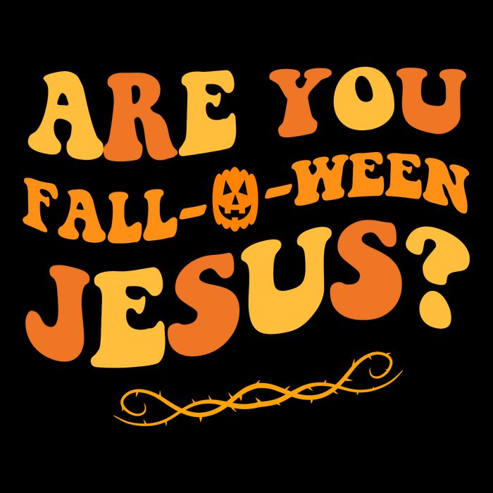 Are You Falloween Jesus? Cute Funny Halloween Fall Flat Bill Trucker Hat