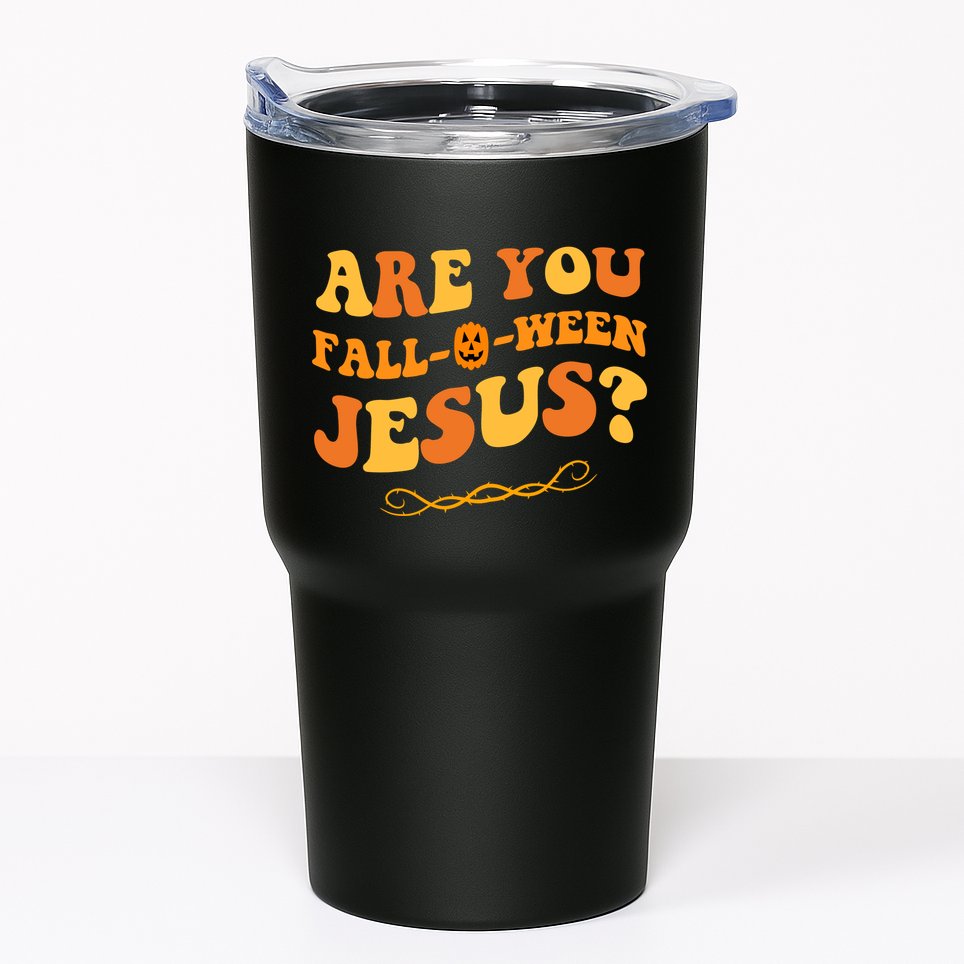 Are You Falloween Jesus? Cute Funny Halloween Fall Tumbler
