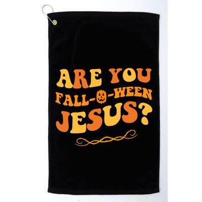 Are You Falloween Jesus? Cute Funny Halloween Fall Golf Towel
