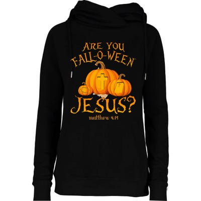 Are You Fall O Ween Jesus Christian Halloween Pumpkin Womens Funnel Neck Pullover Hood