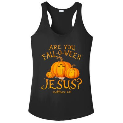 Are You Fall O Ween Jesus Christian Halloween Pumpkin Ladies PosiCharge Competitor Racerback Tank