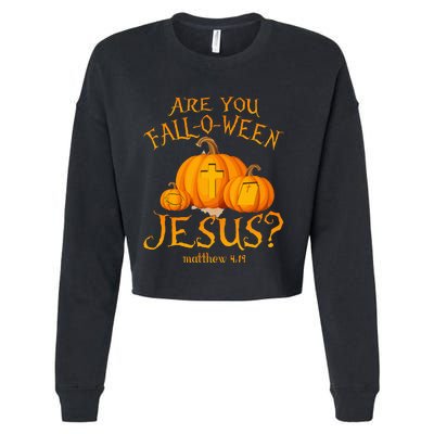 Are You Fall O Ween Jesus Christian Halloween Pumpkin Cropped Pullover Crew