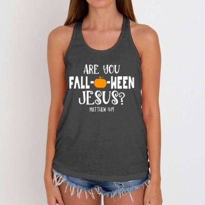 Are You FallOWeen Jesus Halloween Christian Pumpkin Lover Women's Knotted Racerback Tank