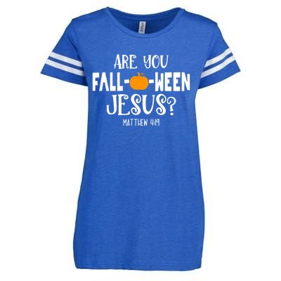 Are You FallOWeen Jesus Halloween Christian Pumpkin Lover Enza Ladies Jersey Football T-Shirt