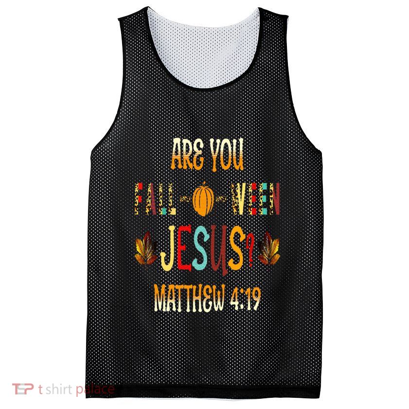Are You Fall O Ween Jesus Following Christian Halloween Mesh Reversible Basketball Jersey Tank