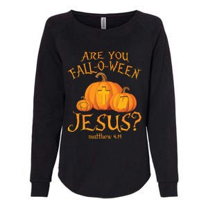 Are You Falloween Jesus Christian Halloween Pumpkin Womens California Wash Sweatshirt