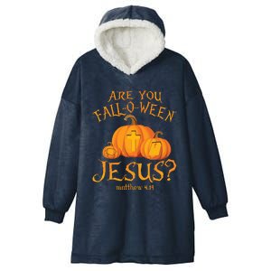 Are You Falloween Jesus Christian Halloween Pumpkin Hooded Wearable Blanket