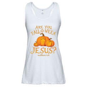 Are You Falloween Jesus Christian Halloween Pumpkin Ladies Essential Flowy Tank