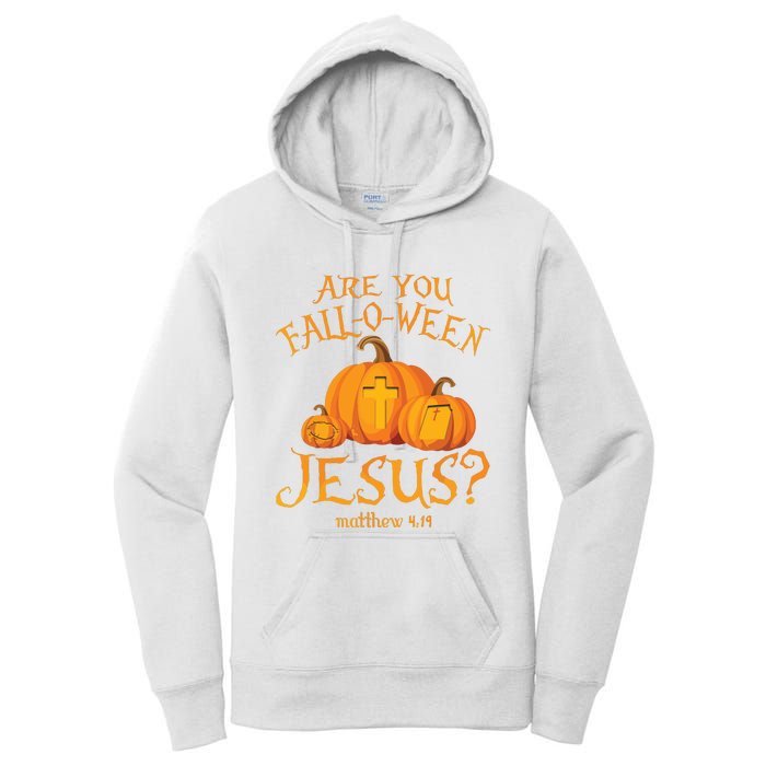 Are You Falloween Jesus Christian Halloween Pumpkin Women's Pullover Hoodie