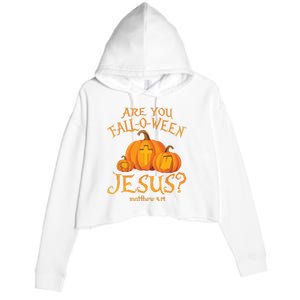 Are You Falloween Jesus Christian Halloween Pumpkin Crop Fleece Hoodie