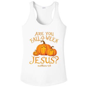 Are You Falloween Jesus Christian Halloween Pumpkin Ladies PosiCharge Competitor Racerback Tank