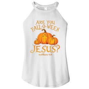 Are You Falloween Jesus Christian Halloween Pumpkin Women's Perfect Tri Rocker Tank