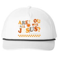 Are You Falloween Jesus Christian Halloween Pumpkin Snapback Five-Panel Rope Hat