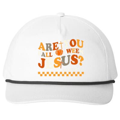 Are You Falloween Jesus Christian Halloween Pumpkin Snapback Five-Panel Rope Hat