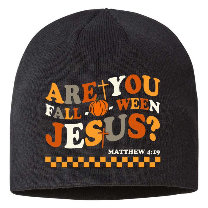 Are You Falloween Jesus Christian Halloween Pumpkin Sustainable Beanie