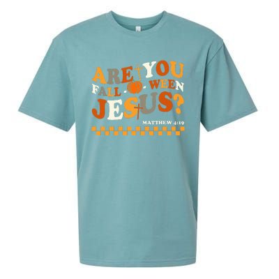 Are You Falloween Jesus Christian Halloween Pumpkin Sueded Cloud Jersey T-Shirt