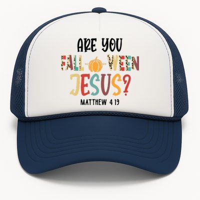 Are You Falloween Jesus Funny Pumpkin Christian Halloween Trucker Hat