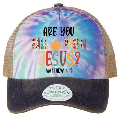 Are You Falloween Jesus Funny Pumpkin Christian Halloween Legacy Tie Dye Trucker Hat