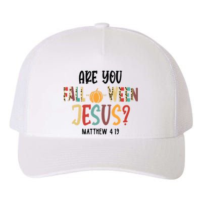 Are You Falloween Jesus Funny Pumpkin Christian Halloween Yupoong Adult 5-Panel Trucker Hat