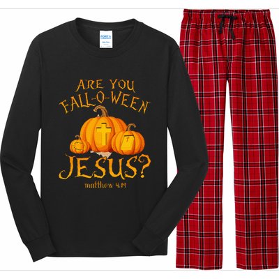 Are You Fall O Ween Jesus Christian Halloween Pumpkin Long Sleeve Pajama Set