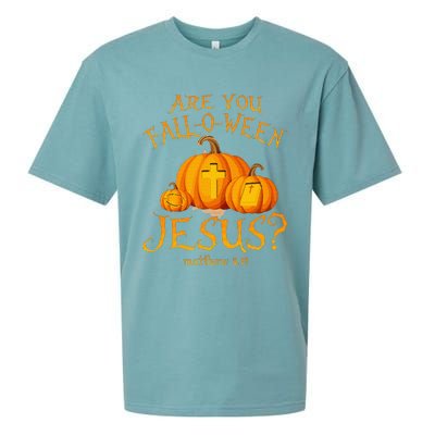 Are You Fall O Ween Jesus Christian Halloween Pumpkin Sueded Cloud Jersey T-Shirt