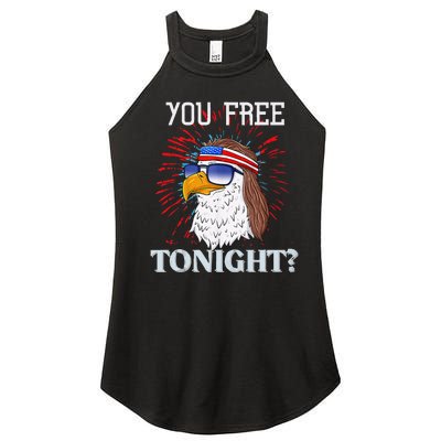 Are You Free Tonight 4th Of July American Bald Eagle Women’s Perfect Tri Rocker Tank