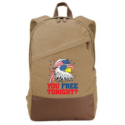 Are You Free Tonight 4th Of July Independence Day Bald Eagle Cotton Canvas Backpack