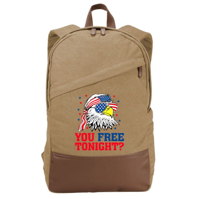 Are You Free Tonight 4th Of July Independence Day Bald Eagle Cotton Canvas Backpack