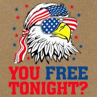 Are You Free Tonight 4th Of July Independence Day Bald Eagle Cotton Canvas Backpack