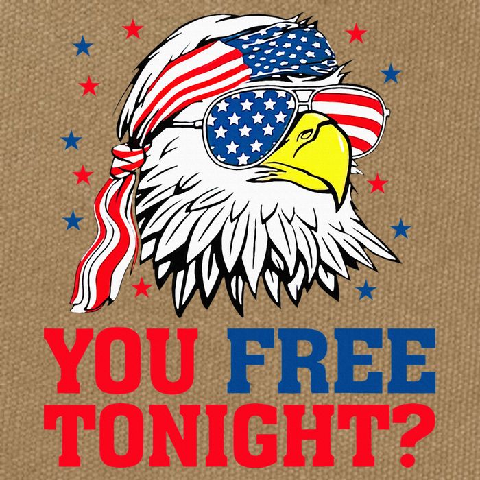 Are You Free Tonight 4th Of July Independence Day Bald Eagle Cotton Canvas Backpack